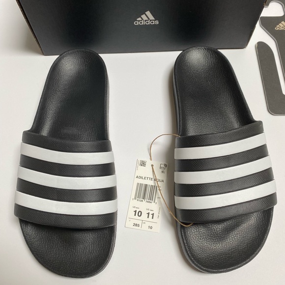 NWT Adidas Adilette Aqua White Slides - Picture 3 of 10